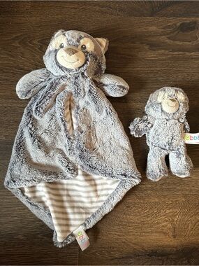Ebba Large Gray Cuddlers Luvster 16" Rocko And Little Plush Lot Of 2